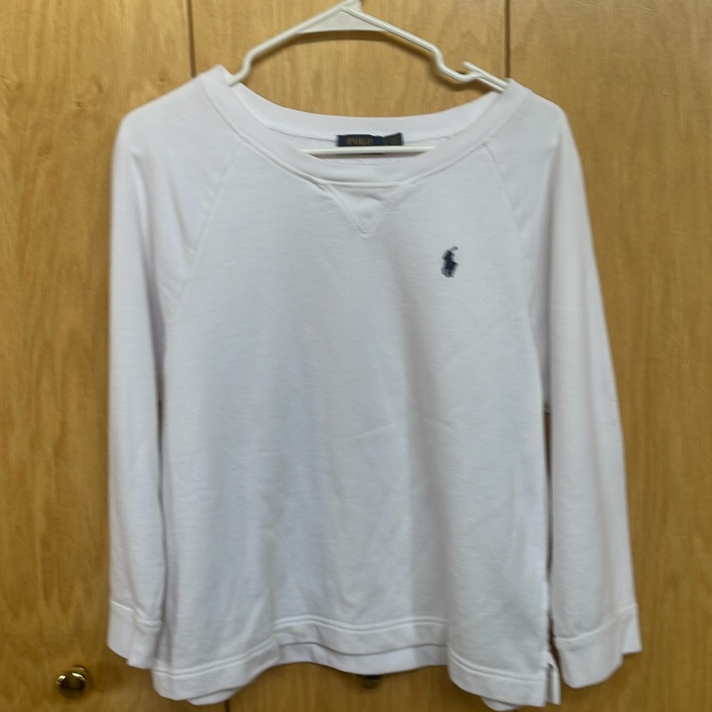 Cute white Polo sweatshirt, large, great condition